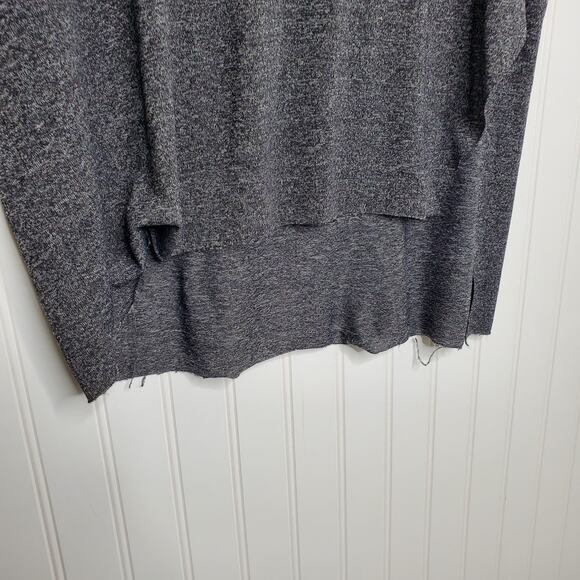 Wilfred Aritzia Women's Dark Heather Gray Raw Hem Tee Size S Split Sides Hi Lo - Picture 4 of 7